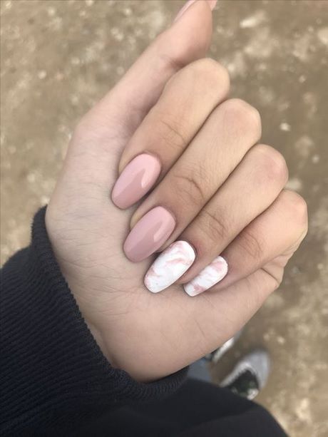 pink-and-white-marble-nails-35_3 Roz și unghii de marmură albă