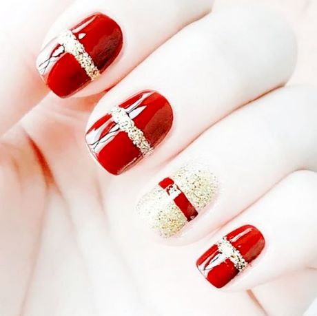 red-and-gold-nails-design-37_14 Designul unghiilor roșii și aurii