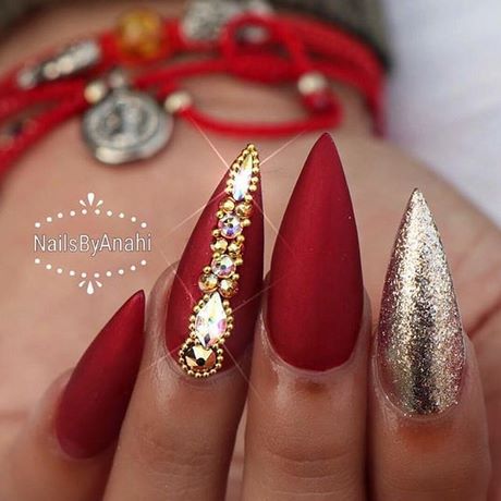 red-and-gold-nails-design-37_3 Designul unghiilor roșii și aurii