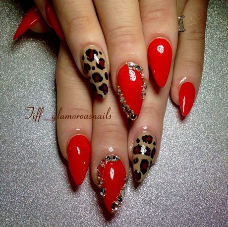 red-leopard-print-nails-43_14 Cuie de imprimare leopard roșu