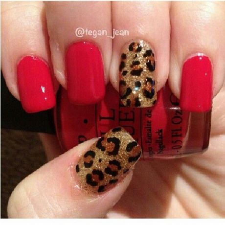 red-leopard-print-nails-43_3 Cuie de imprimare leopard roșu