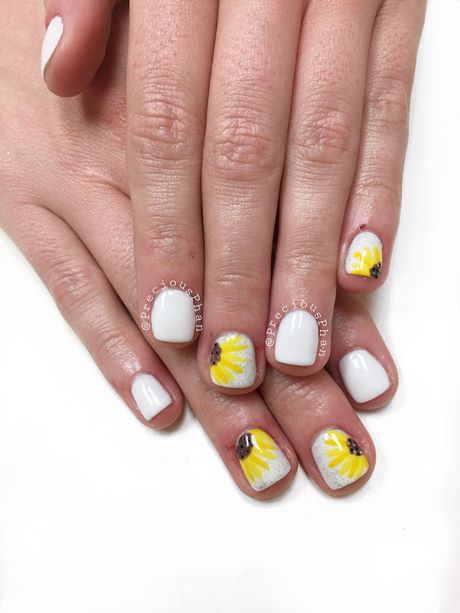 sunflower-design-on-nails-99_20 Floarea-soarelui pe unghii