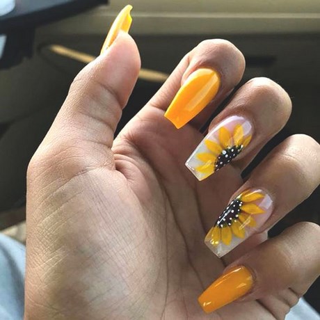 sunflower-design-on-nails-99_6 Floarea-soarelui pe unghii