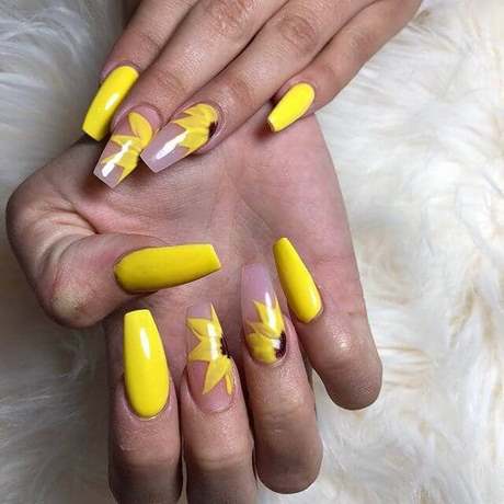 sunflower-design-on-nails-99_7 Floarea-soarelui pe unghii