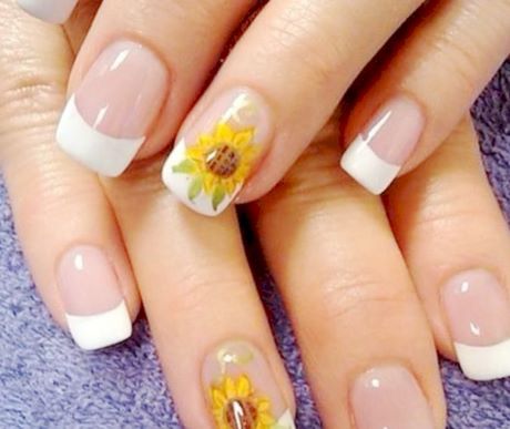 sunflower-design-on-nails-99_8 Floarea-soarelui pe unghii