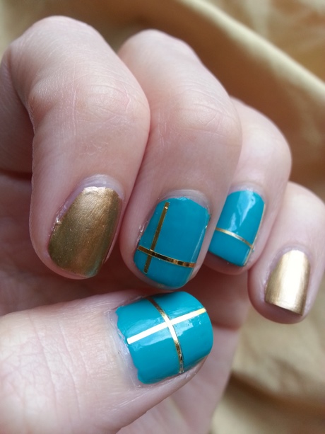 teal-and-gold-nail-designs-24_12 Modele de unghii Teal și aur