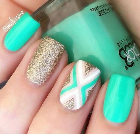 teal-and-gold-nail-designs-24_18 Modele de unghii Teal și aur