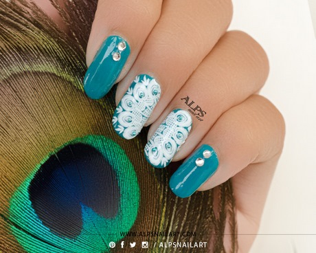 teal-blue-nail-designs-87_16 Modele de unghii albastre Teal