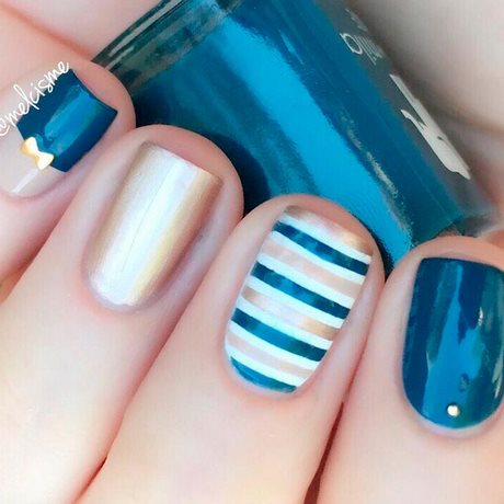 teal-blue-nail-designs-87_9 Modele de unghii albastre Teal