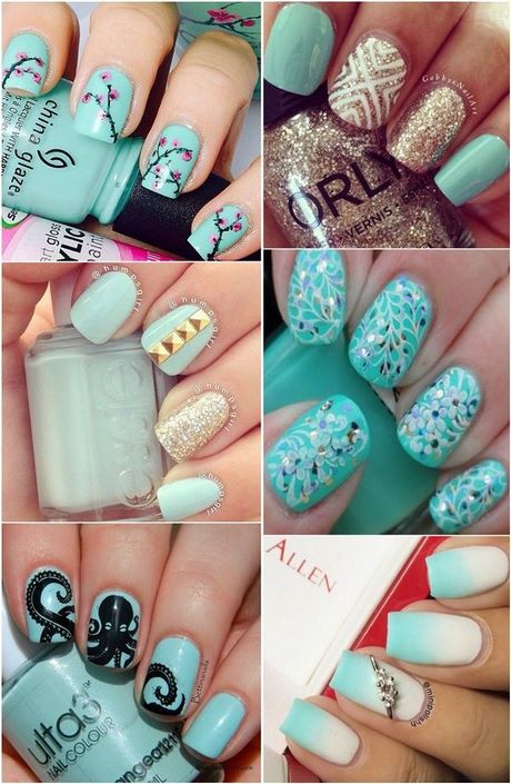 tiffany-blue-nail-designs-29 Tiffany albastru unghii modele