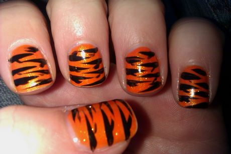 tiger-print-nails-15_10 Cuie de imprimare tigru