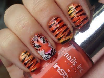 tiger-print-nails-15_15 Cuie de imprimare tigru