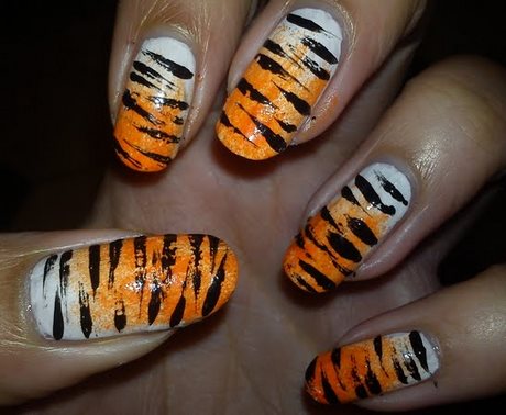 tiger-print-nails-15_7 Cuie de imprimare tigru