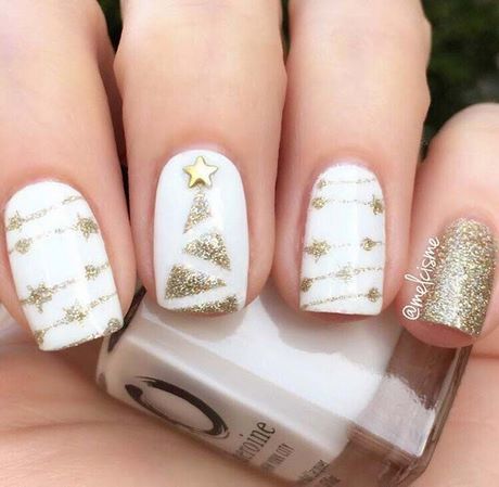 white-and-gold-christmas-nails-44_5 Unghii de Crăciun alb și auriu