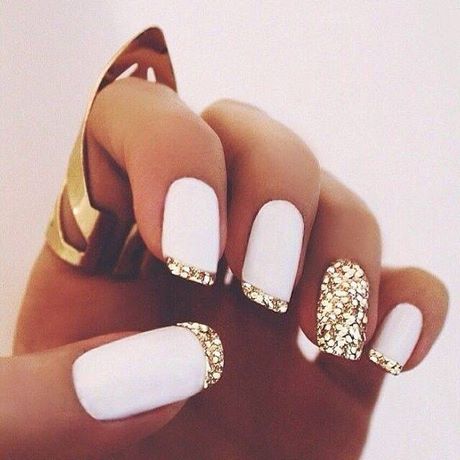 white-and-gold-nails-pinterest-67_19 Unghii albe și aurii pinterest