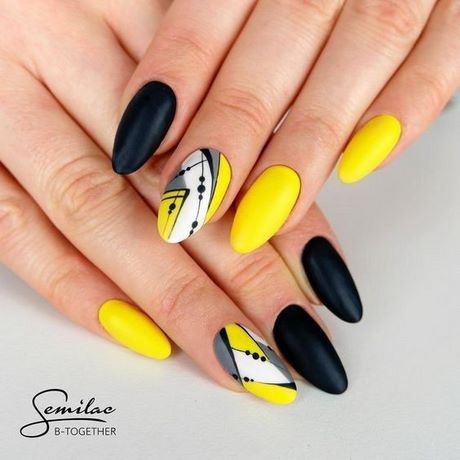 yellow-and-black-nail-designs-57_15 Modele de unghii galbene și negre