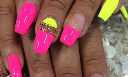 yellow-and-pink-nail-designs-40_17 Modele de unghii galbene și roz