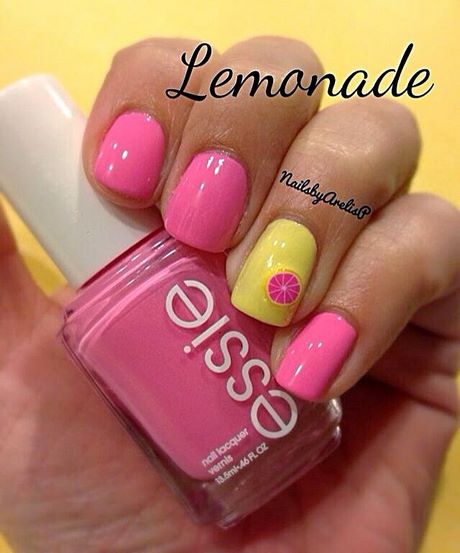 yellow-and-pink-nail-designs-40_3 Modele de unghii galbene și roz