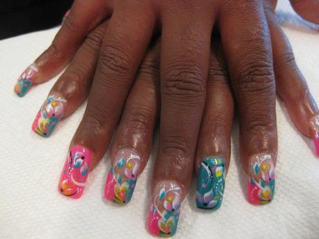 yellow-and-pink-nail-designs-40_4 Modele de unghii galbene și roz