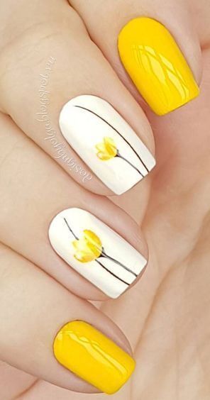 yellow-nail-art-designs-46 Modele de unghii galbene