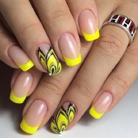 yellow-nail-art-designs-46_7 Modele de unghii galbene