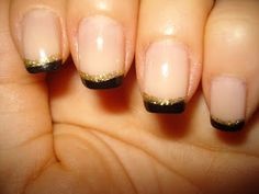 black-and-gold-french-nails-27_11 Unghii franceze negre și aurii