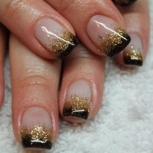 black-and-gold-french-nails-27_5 Unghii franceze negre și aurii