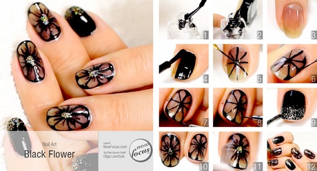 black-flower-nails-08_14 Unghii de flori negre