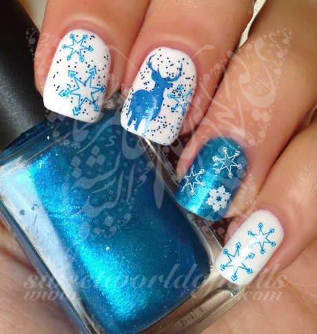 blue-christmas-nail-designs-23_17 Albastru modele de unghii de Crăciun