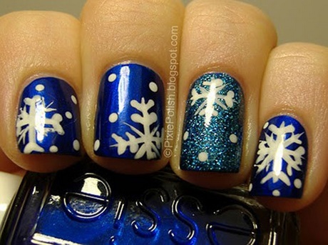 blue-christmas-nail-designs-23_19 Albastru modele de unghii de Crăciun