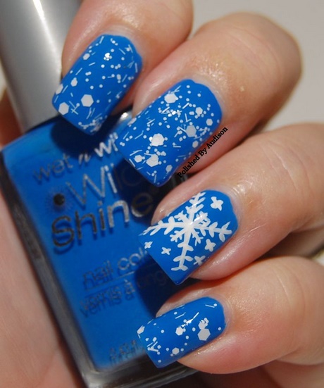 blue-christmas-nail-designs-23_8 Albastru modele de unghii de Crăciun