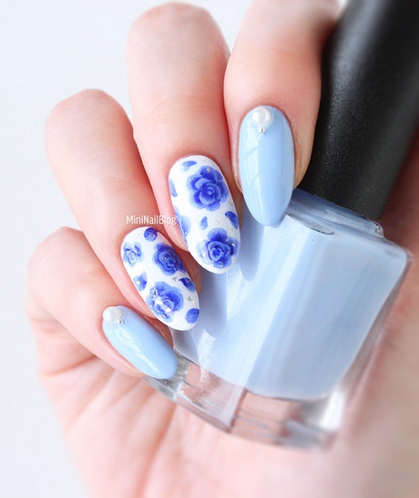 blue-flower-nail-art-63_16 Albastru floare nail art
