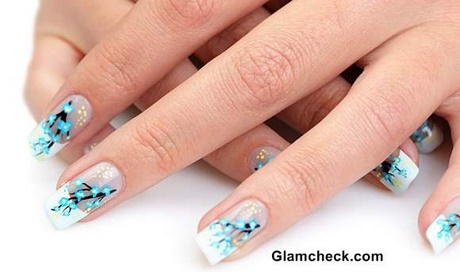 blue-flower-nail-art-63_3 Albastru floare nail art
