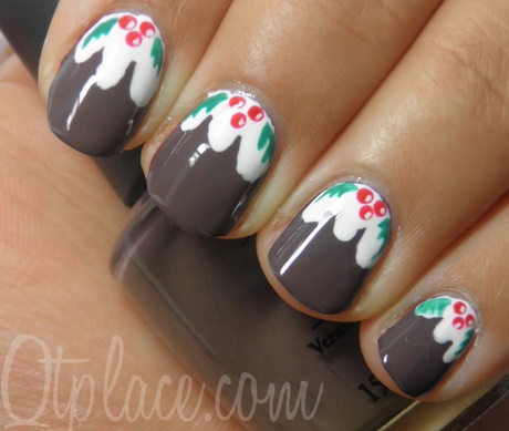 christmas-pudding-nail-art-14_13 Budinca de Crăciun nail art