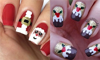christmas-pudding-nail-art-14_5 Budinca de Crăciun nail art