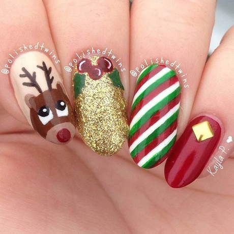 cute-christmas-designs-for-nails-01_5 Modele drăguțe de Crăciun pentru unghii
