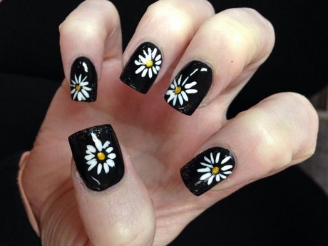 daisy-flower-nail-design-60_9 Daisy floare de design de unghii