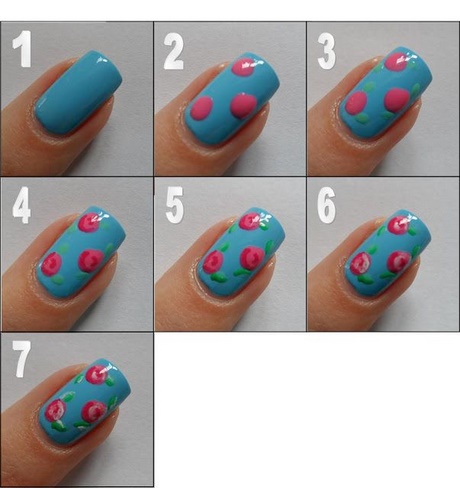 easy-floral-nail-designs-89_13 Modele ușoare de unghii florale