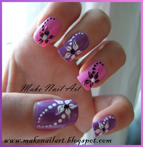 easy-flower-designs-for-nails-54_17 Modele ușoare de flori pentru unghii