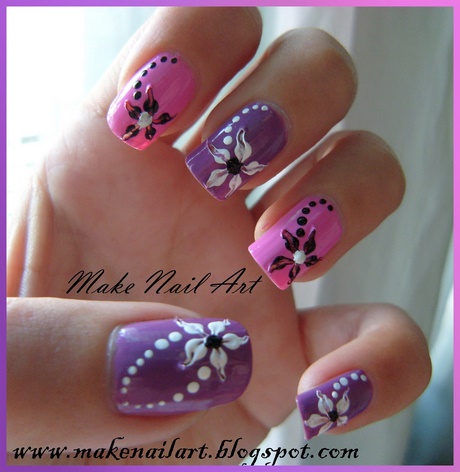 easy-flower-nail-art-23_15 Arta ușoară a unghiilor de flori