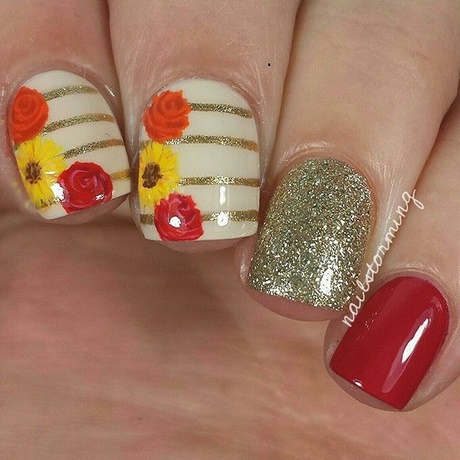 fall-flower-nail-art-74_10 Toamna floare nail art