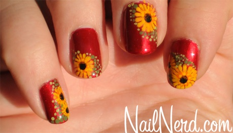 fall-flower-nail-art-74_11 Toamna floare nail art