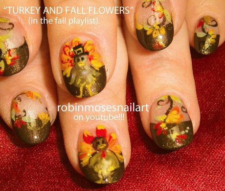 fall-flower-nail-art-74_14 Toamna floare nail art