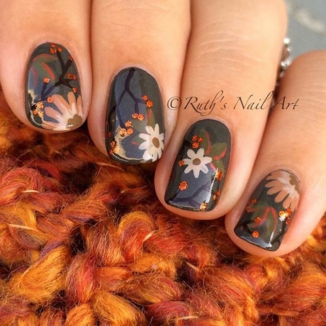 fall-flower-nail-art-74_5 Toamna floare nail art