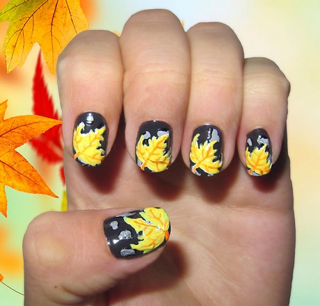 fall-leaf-designs-for-nails-03_14 Modele de frunze de toamnă pentru unghii