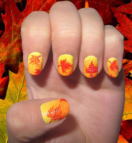 fall-leaf-designs-for-nails-03_17 Modele de frunze de toamnă pentru unghii