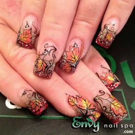 fall-leaf-designs-for-nails-03_6 Modele de frunze de toamnă pentru unghii