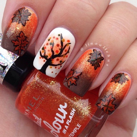 fall-themed-nail-designs-52 Fall modele de unghii tematice