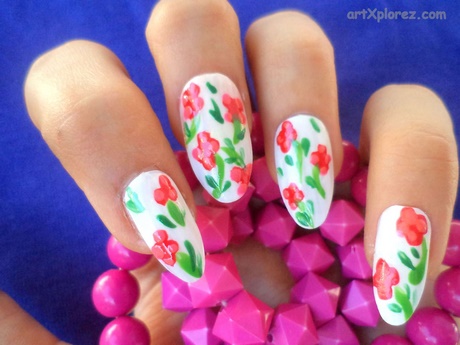 flower-print-nails-78 Flori de imprimare cuie