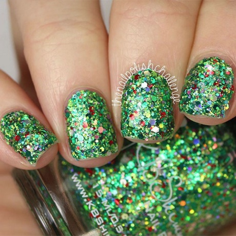 green-christmas-nail-designs-24_14 Modele verzi de unghii de Crăciun